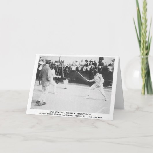 ヴィンテージジェネラルパトンエペフェンシングノートカード カード (正面)