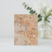 ヴィンテージジェノヴァの地図（1906年） ポストカード (スタンド正面)