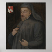 ヴィンテージジェフリー・チョーサー絵画ポートレート ポスター (正面)