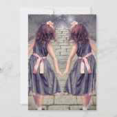 ヴィンテージジェミ最高のニの永遠の友人ツインガール 招待状 (正面)