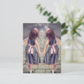 ヴィンテージジェミ最高のニフレンズ永遠に双子の女の子 ポストカード (スタンド正面)