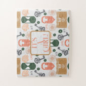 ヴィンテージジェンダーが赤ちゃんシャワー少女を明かす ジグソーパズル (縦)