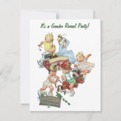 ヴィンテージジェンダーリビールベビーシャワーパーティの招待状 招待状 (正面)