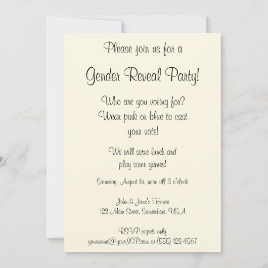 ヴィンテージジェンダーリビールベビーシャワーパーティの招待状 招待状 (裏面)