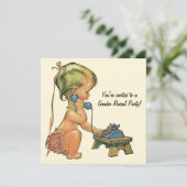 ヴィンテージジェンダーリビールベビーシャワーパーティの招待状 招待状 (スタンド正面)