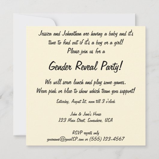 ヴィンテージジェンダーリビールベビーシャワーパーティの招待状 招待状 (裏面)