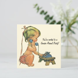 ヴィンテージジェンダーリビールベビーシャワーパーティの招待状 招待状