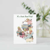 ヴィンテージジェンダーリビールベビーシャワーパーティの招待状 招待状 (スタンド正面)