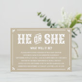 ヴィンテージジェンダーリビールベビーシャワー招待状 招待状 (スタンド正面)