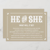 ヴィンテージジェンダーリビールベビーシャワー招待状 招待状 (正面/裏面)