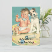 ヴィンテージジェンダーリビールベビーシャワー招待状 招待状 (スタンド正面)