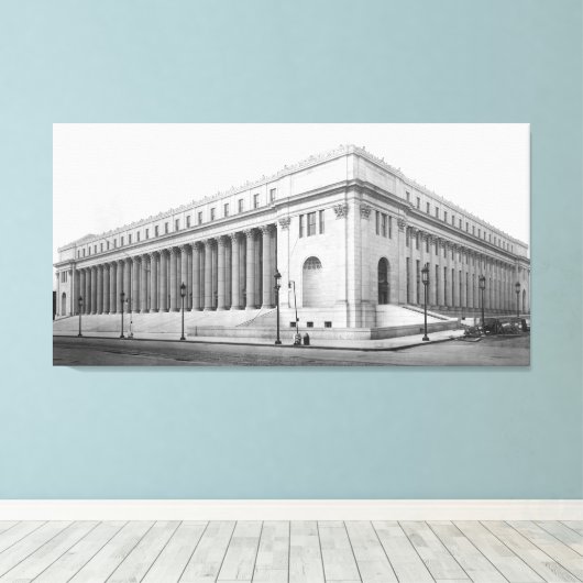ヴィンテージジェームズファーリーNYC郵便局の写真 キャンバスプリント (インサイチュ (ウッドフロア))