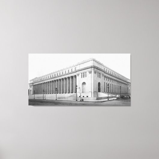 ヴィンテージジェームズファーリーNYC郵便局の写真 キャンバスプリント (正面)