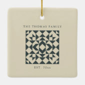 ヴィンテージジオメトリキパーソナライズされたルトファミリ名 セラミックオーナメント (裏面)