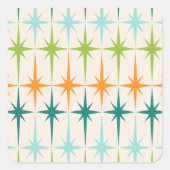 ヴィンテージジオメトリックスターバストスクエアステッカー スクエアシール (正面)