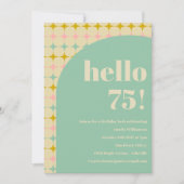 ヴィンテージジオメトリックパステルスターズシックバースデーパーティー 招待状 (正面)