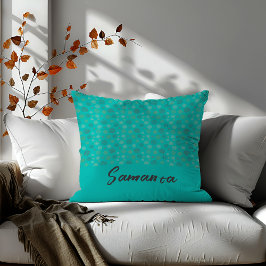 ヴィンテージジオメトリック円線ターコイズ名 クッション