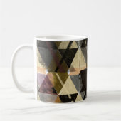 "ヴィンテージジオメトリテクスチャ – 抽象芸術三角形 コーヒーマグカップ (左)