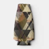 "ヴィンテージジオメトリテクスチャ – 抽象芸術三角形 ボトルクーラー (正面)