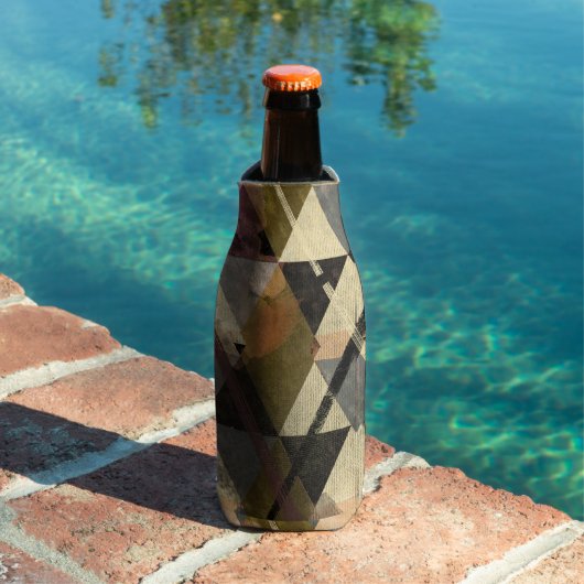 "ヴィンテージジオメトリテクスチャ – 抽象芸術三角形 ボトルクーラー (インサイチュ プール)