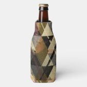 "ヴィンテージジオメトリテクスチャ – 抽象芸術三角形 ボトルクーラー (ボトル正面)