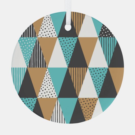 ヴィンテージジオメトリ:抽象芸術イラストレーション。 ガラスオーナメント (裏面)
