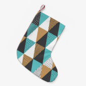 ヴィンテージジオメトリ：抽象芸術イラストレーション。 スモールクリスマスストッキング (正面 (吊り時))