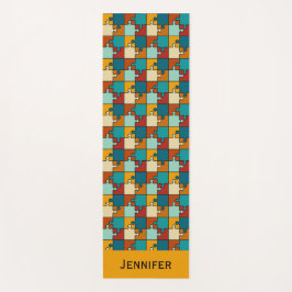 ヴィンテージジグソーパズルピースのパターン名 ヨガマット