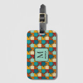 ヴィンテージジグソーパズルピースモノグラム ラゲッジタグ (正面縦)