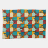 ヴィンテージジグソーパズル片パターン キッチンタオル (横)