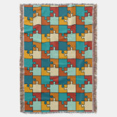 ヴィンテージジグソーパズル片パターン スローブランケット (正面縦)