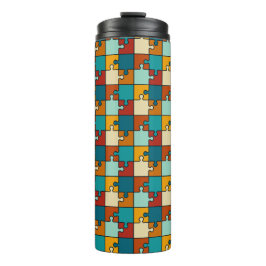 ヴィンテージジグソーパズル片パターン タンブラー