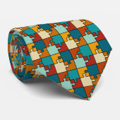 ヴィンテージジグソーパズル片パターン ネクタイ (ロール)
