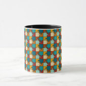 ヴィンテージジグソーパズル片パターン マグカップ (中央)