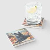 ヴィンテージジッペルケ絵を描パピー ストーンコースター (横)