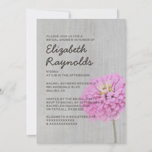 ヴィンテージジニアスブライダルシャワー招待状 招待状 (正面)