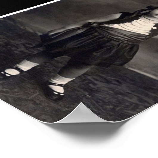 ヴィンテージジプシーの女の子 – 旧白黒の写真 ポスター (角)