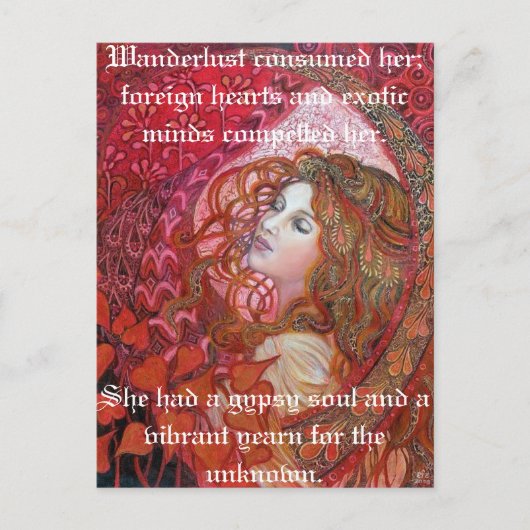 ヴィンテージジプシーソウル ワンダーラスト 名言 ポストカード (正面)