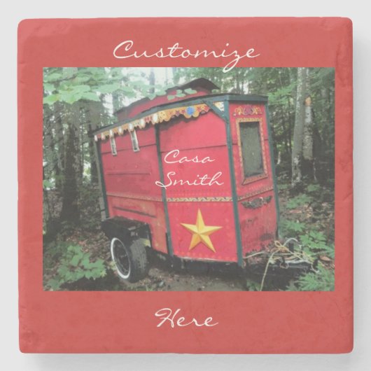 ヴィンテージジプシートレーラーキャラバンサンダー_コーブ ストーンコースター (正面)