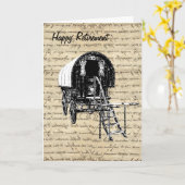 ヴィンテージジプシーワゴン退職 カード (黄色い花)