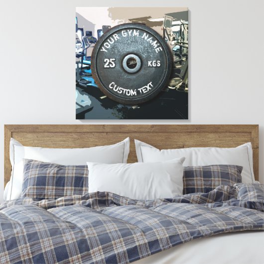 ヴィンテージジムオーナーまたはフィットネス付きユーザーおもしろい キャンバスプリント (インサイチュ (寝室))