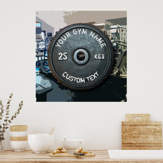 ヴィンテージジムオーナーまたはフィットネス付きユーザーおもしろい ポスター (キッチン)