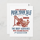 ヴィンテージジムフィットネスモチベーション葉書 ポストカード (正面/裏面)