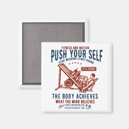 ヴィンテージジムフィットネスモチベーション葉書 マグネット (正面/裏面)