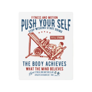 ヴィンテージジムフィットネス動機 メタルプリント