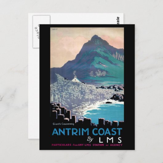 ヴィンテージジャイアンツコーズウェイアントリム海岸 ポストカード (正面/裏面)