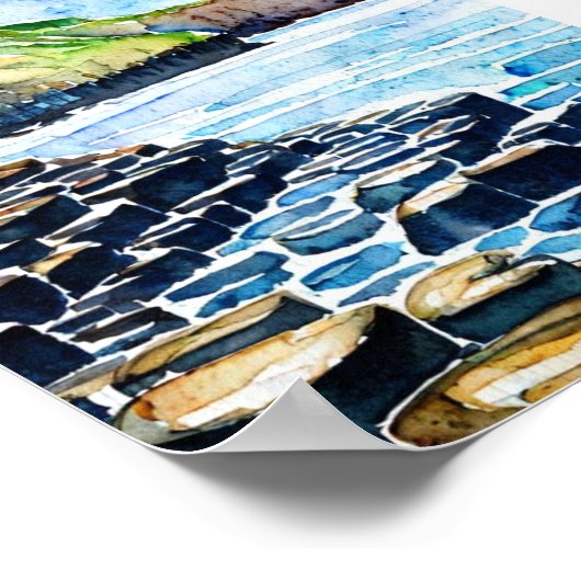 ヴィンテージジャイアンツCauseway Antrim Coastの水色 ポスター (角)