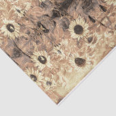 ヴィンテージジャイアントヒマワリ黄色セピア抽象芸術 薄葉紙 (詳細)