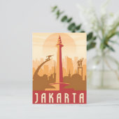 ヴィンテージジャカルタインドネシアジャワ旅行水の色 ポストカード (スタンド正面)