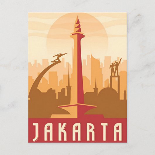 ヴィンテージジャカルタインドネシアジャワ旅行水の色 ポストカード (正面)